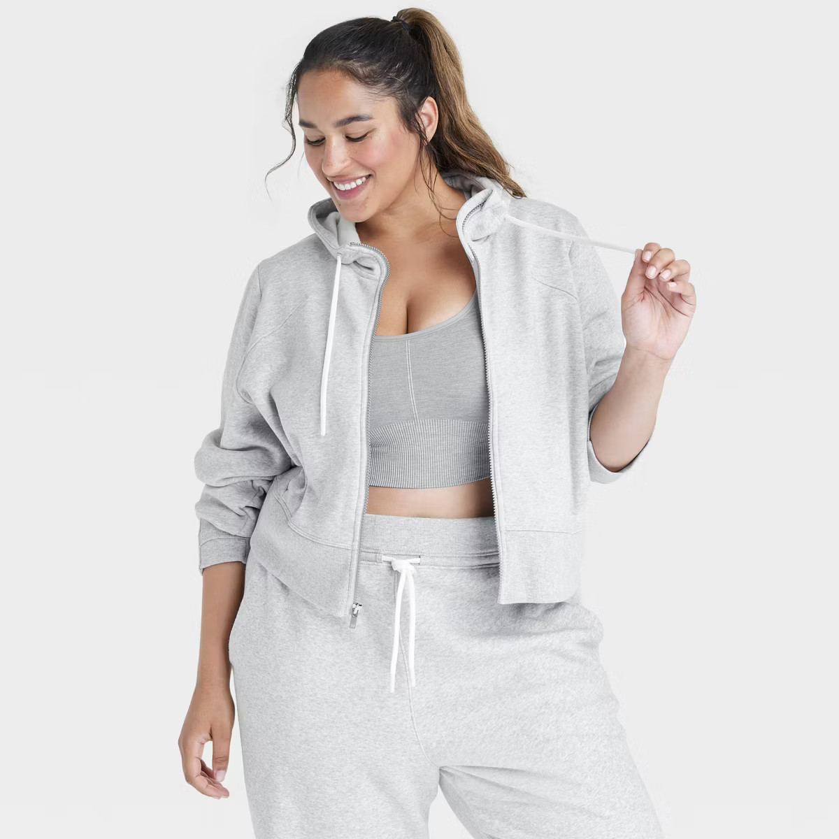Women's Fleece Full Zip Hooded Sweatshirt - All In Motion™ | Target