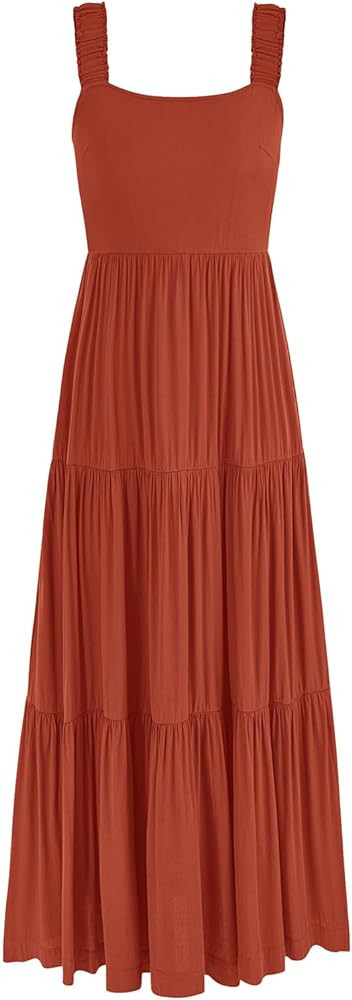 PRETTYGARDEN Women's 2026 Sun Dresses Women Summer Casual Flowy Tired Maxi Dress Backless Beach L... | Amazon (US)