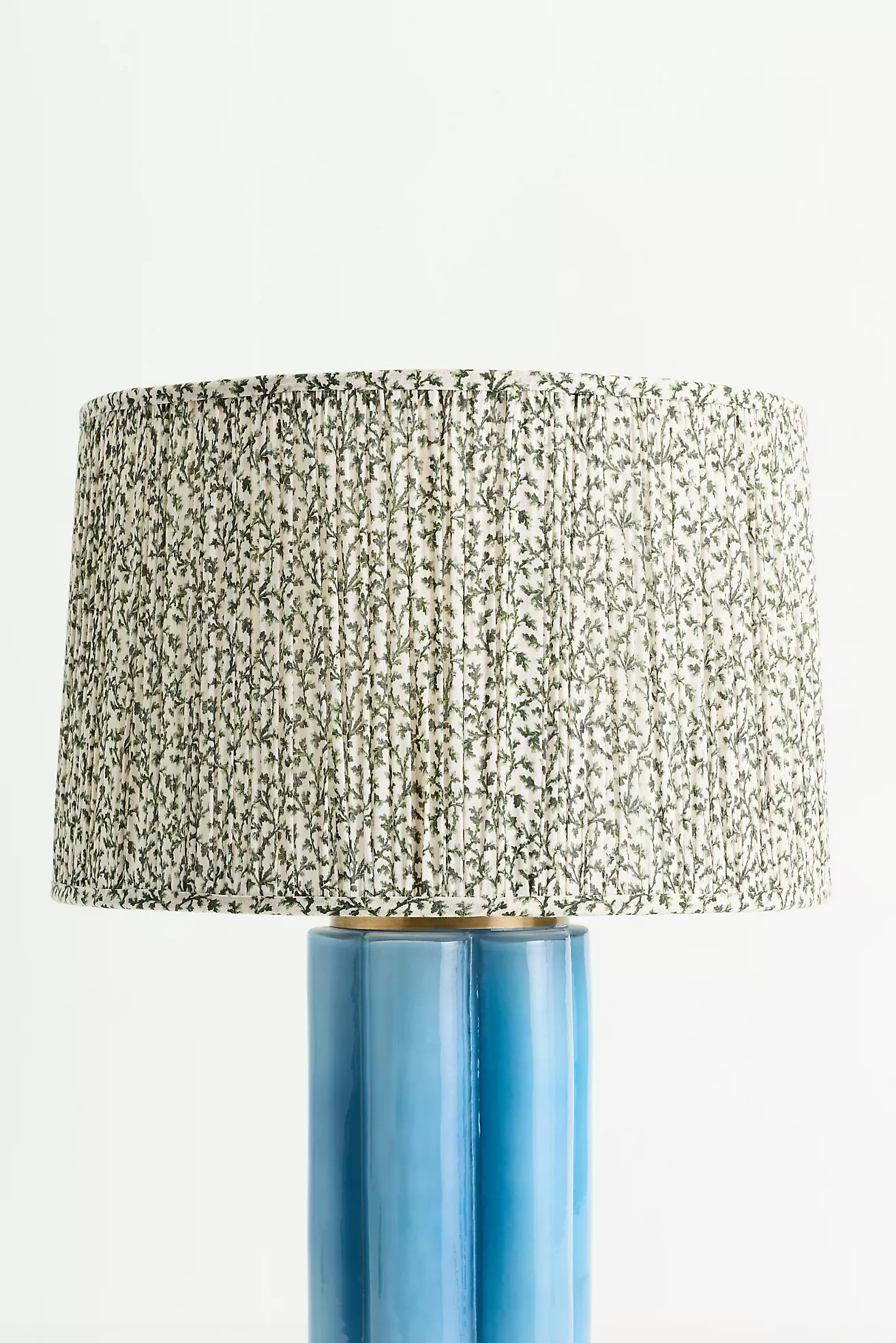 Shirred Printed Fabric Drum Lamp Shade | Anthropologie (US)