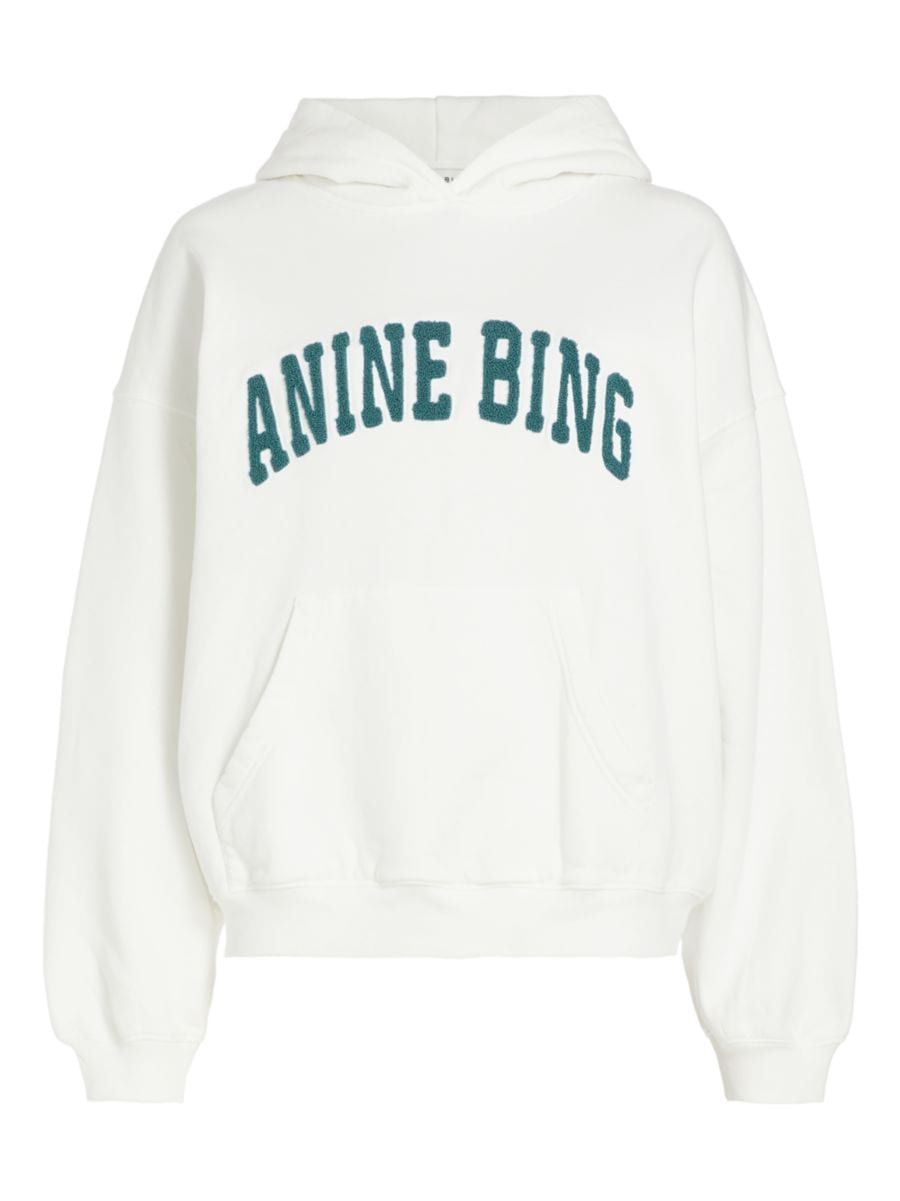 Shop Anine Bing Harvey Cotton Logo Hoodie | Saks Fifth Avenue | Saks Fifth Avenue
