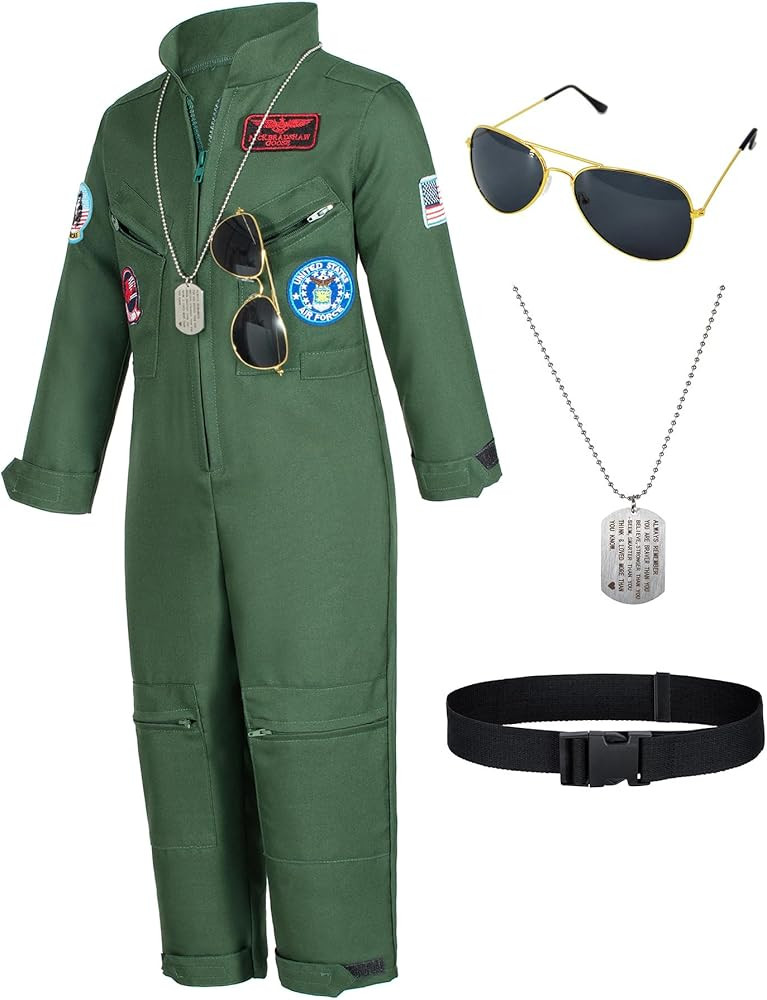 Kids Fighter Pilot Costume - Air Force Flight Suit Roleplay Dress Up with Aviator Accessories for... | Amazon (CA)