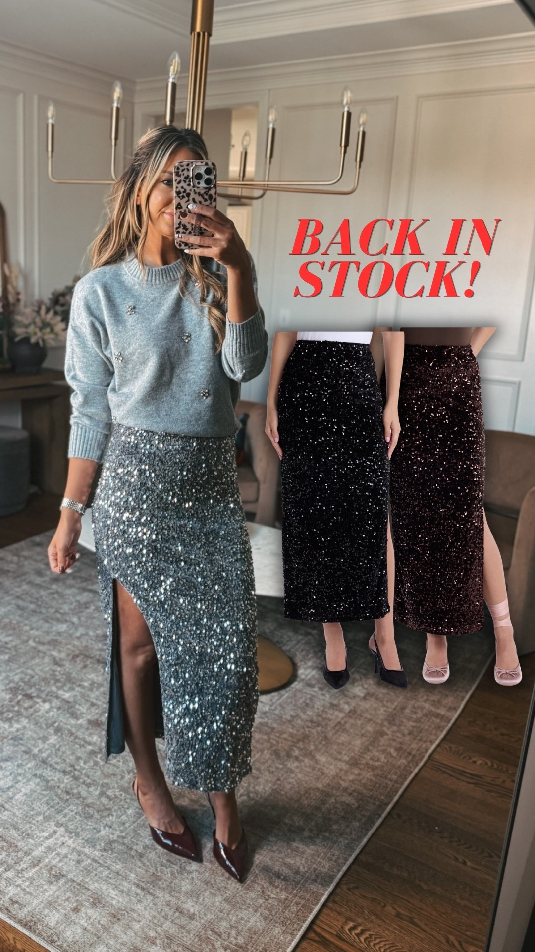 Viral sequin skirt from Walmart is back! This sold out fast last year. It’s gorgeous and perfect for the holidays!❤️
