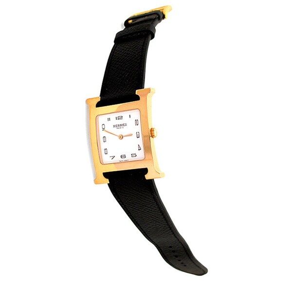 Pre-owned 30mm Stainless Steel Yellow Gold plated Hermes Watch | Bed Bath & Beyond