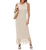 Wenrine Womens Summer Crochet Knit Dress Sleeveless Casual Striped Tassel Tank Sweater Boho Maxi ... | Amazon (US)