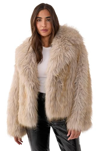 Nasty Gal Faux Fur Collared Cropped Coat | Amazon (US)