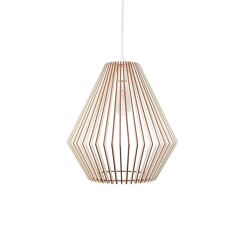 KWUD Wood Pendant Lamp Shade Modern Scandinavian Style Ceiling Mount with E26/27 Base | Amazon (US)