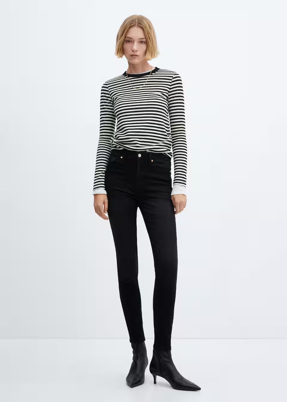 Skinny jeans mit hohem bund -  Damen | Mango Deutschland | MANGO (DE)