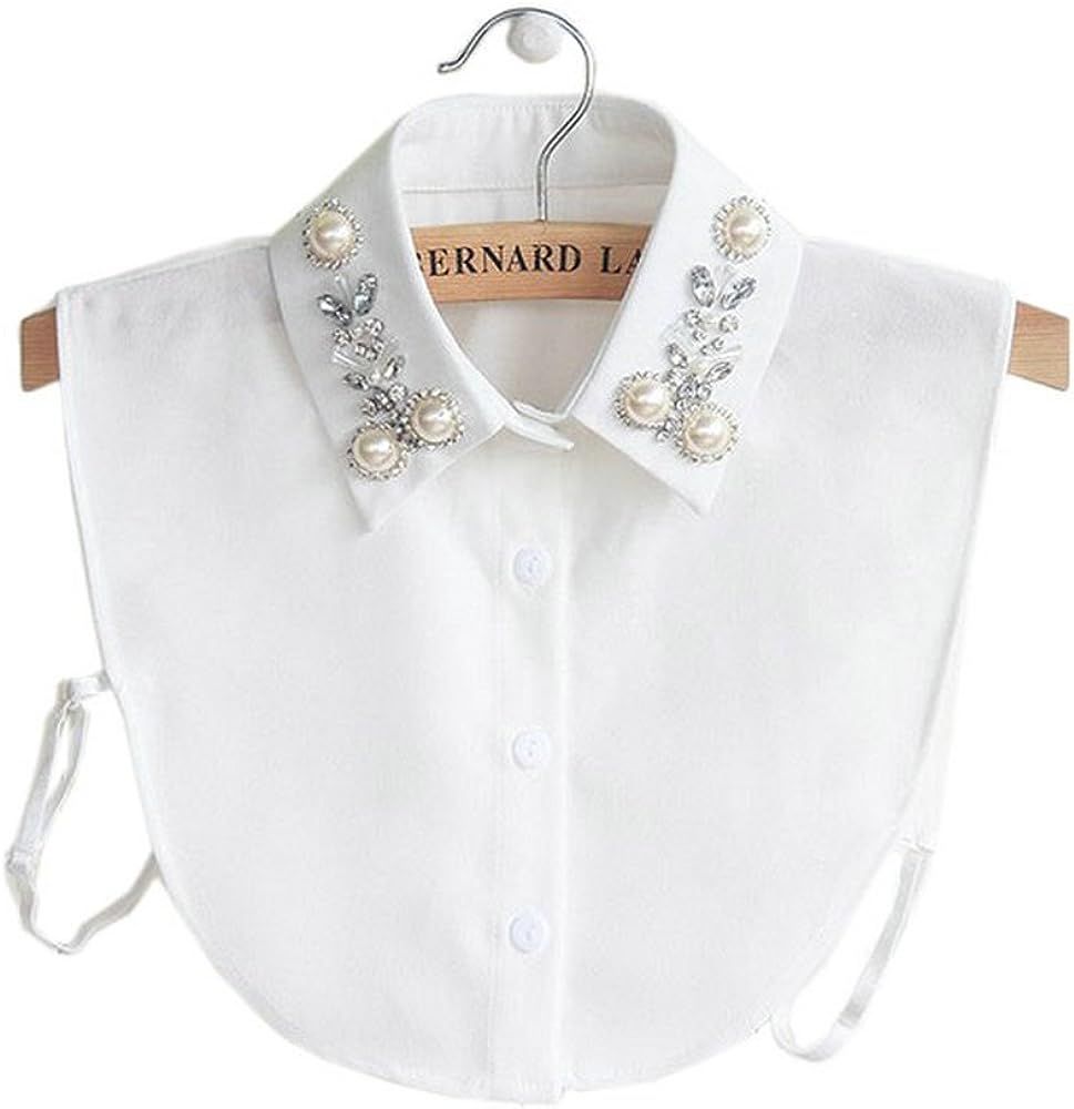 Diamond Pearl False Collar Peterpan Fake Collar Half Shirt Dickey | Amazon (US)