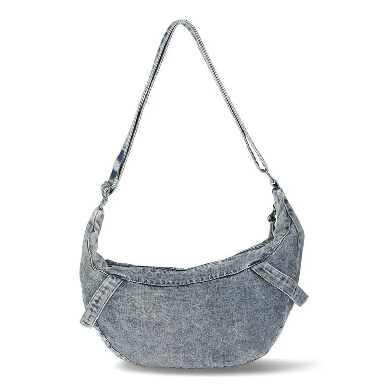 No Boundaries Casual Hobo Bag, Blue Denim, Women's | Walmart (US)