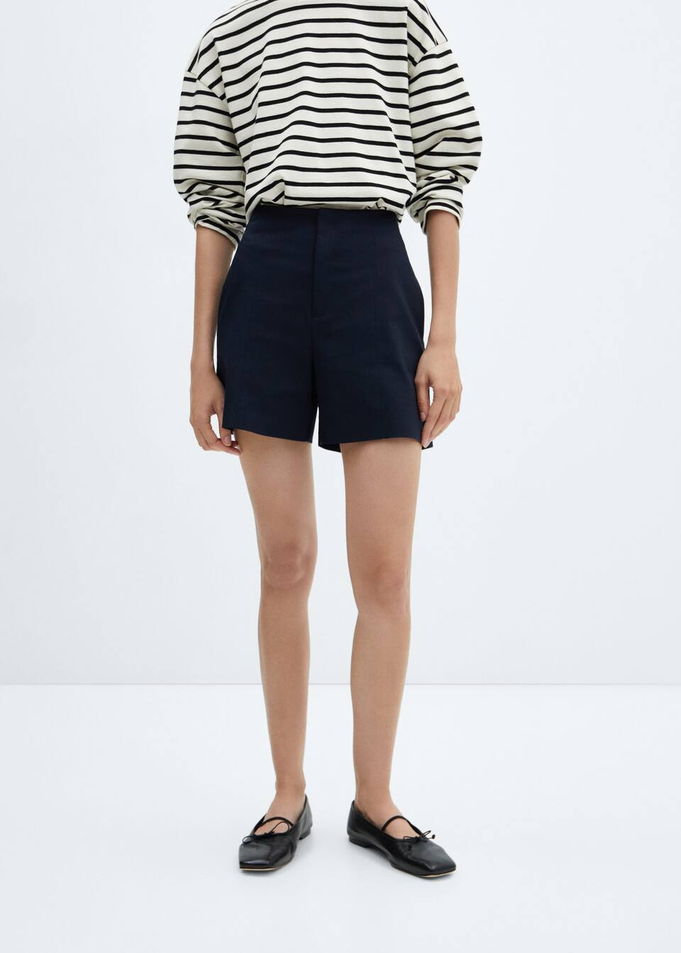 High-waist straight shorts | MANGO (US)