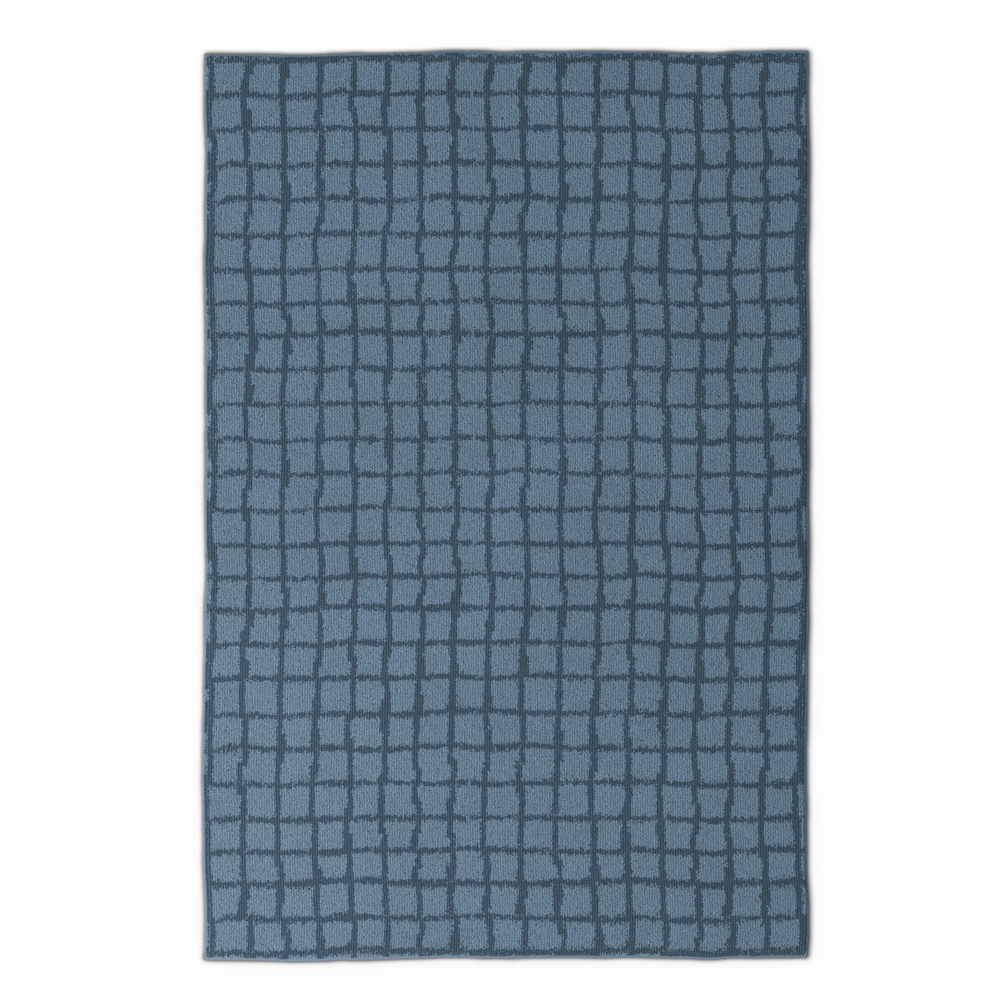 Mainstays Kids Tufted Blue Grid Washable Area Rug, 4' x 6' | Walmart (US)