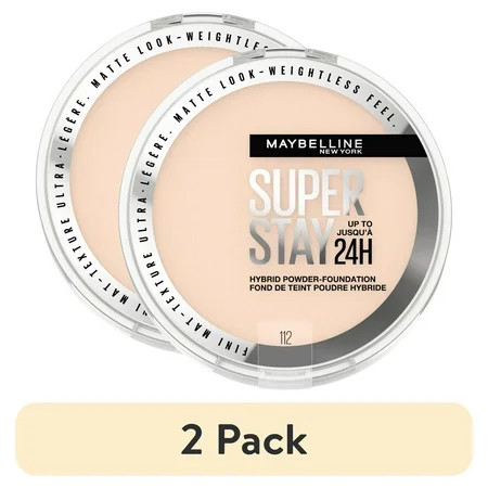 (2 pack) Maybelline Super Stay Powder Foundation Makeup, Soft-Matte Finish, 112, 0.21 oz | Walmart (US)