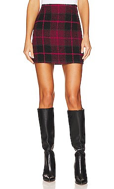 Plaid Mini Skirt in Black & Fuchsia | Revolve Clothing (Global)