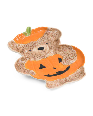 Teddy Jack-o-lantern Platter | TJ Maxx