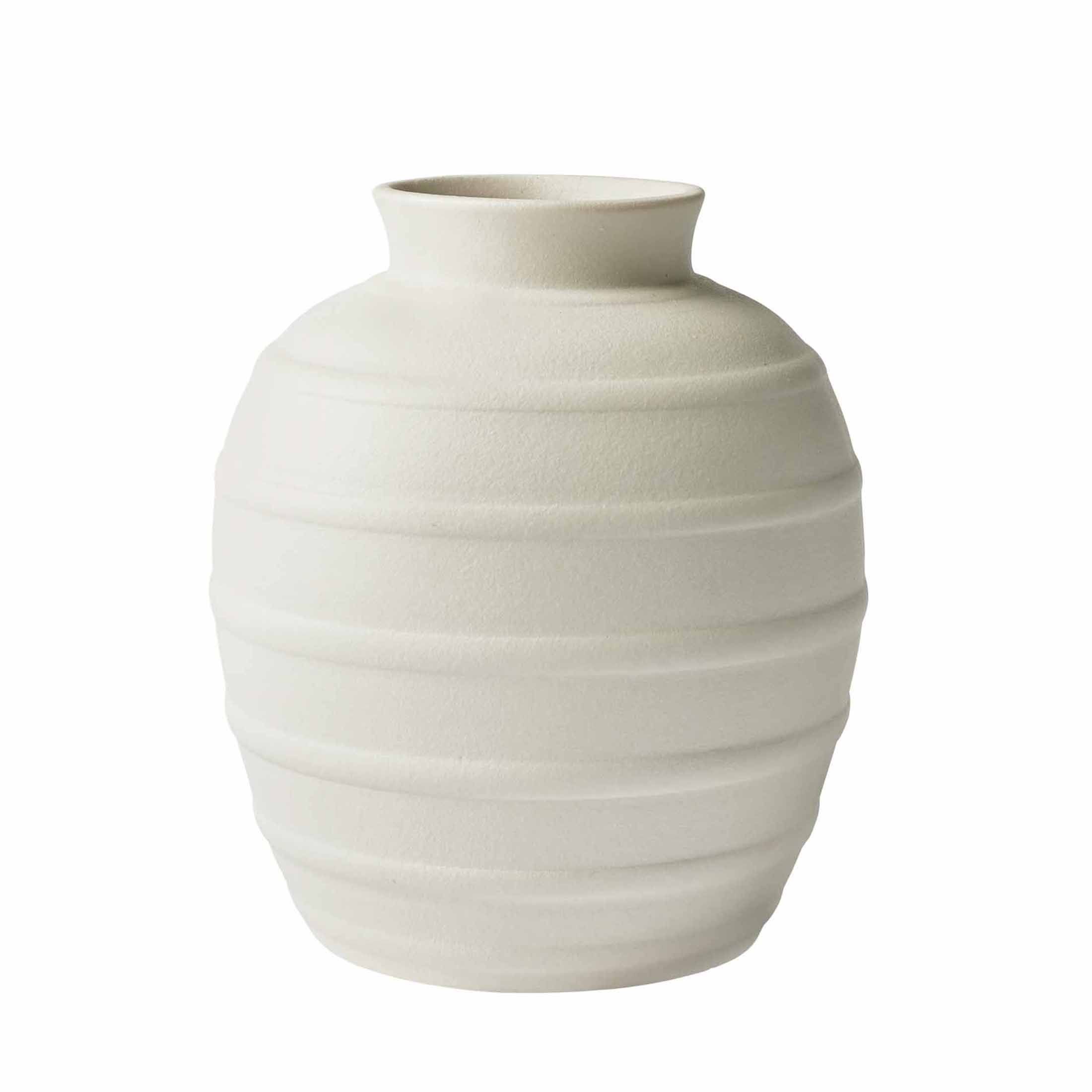 Better Homes & Gardens 8" Textured White Ribbed Ceramic Vase | Walmart (US)