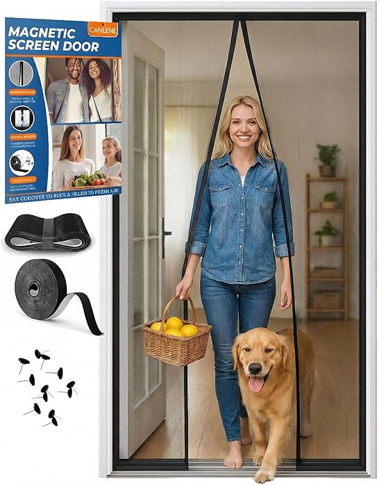 Premium Magnetic Screen Door, Heavy-Duty Reinforced Mesh, Ultra-Dense Weave, Smooth Auto-Close, P... | Amazon (US)