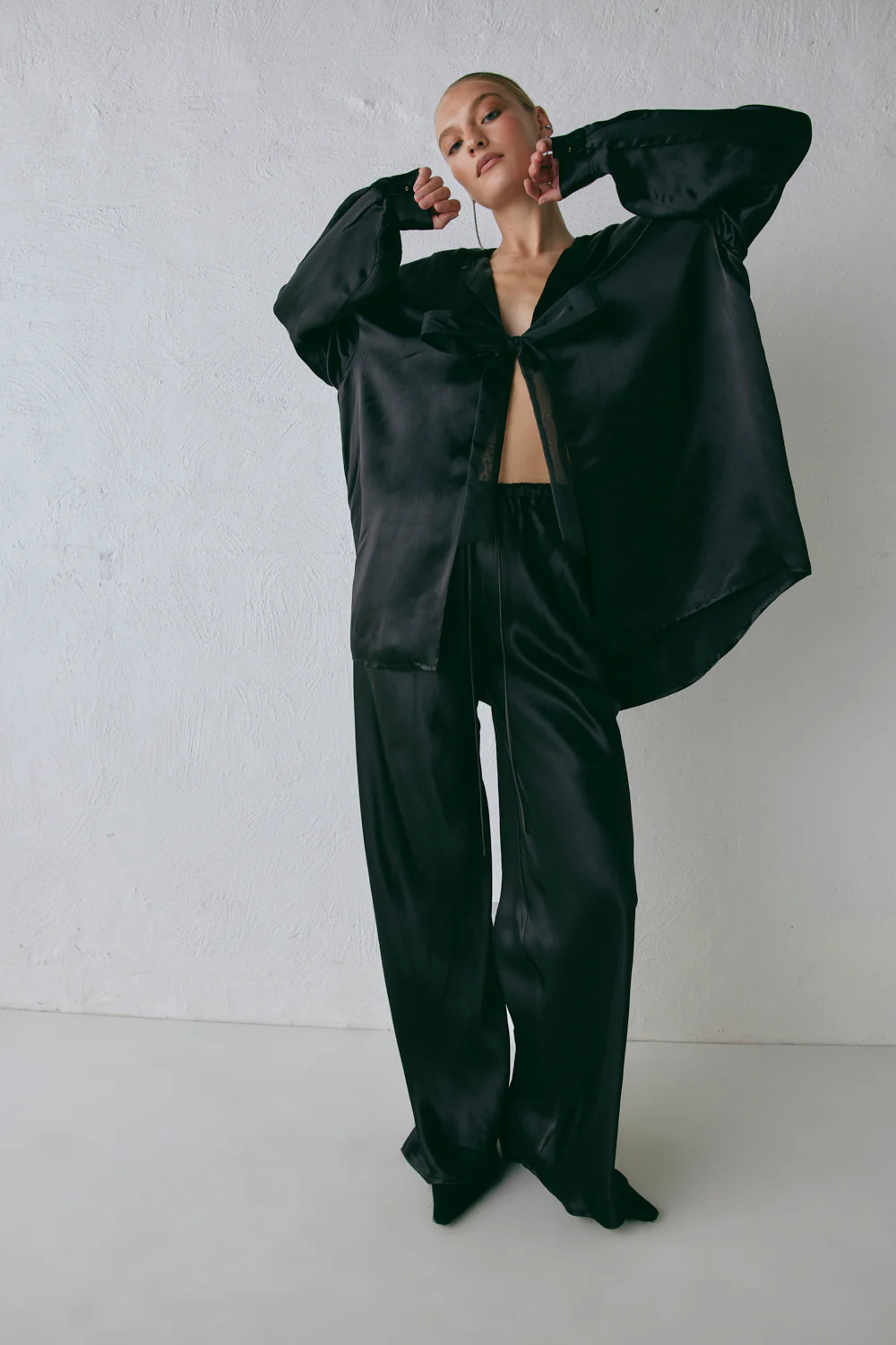 Rae Satin Top Black | VRG Grl