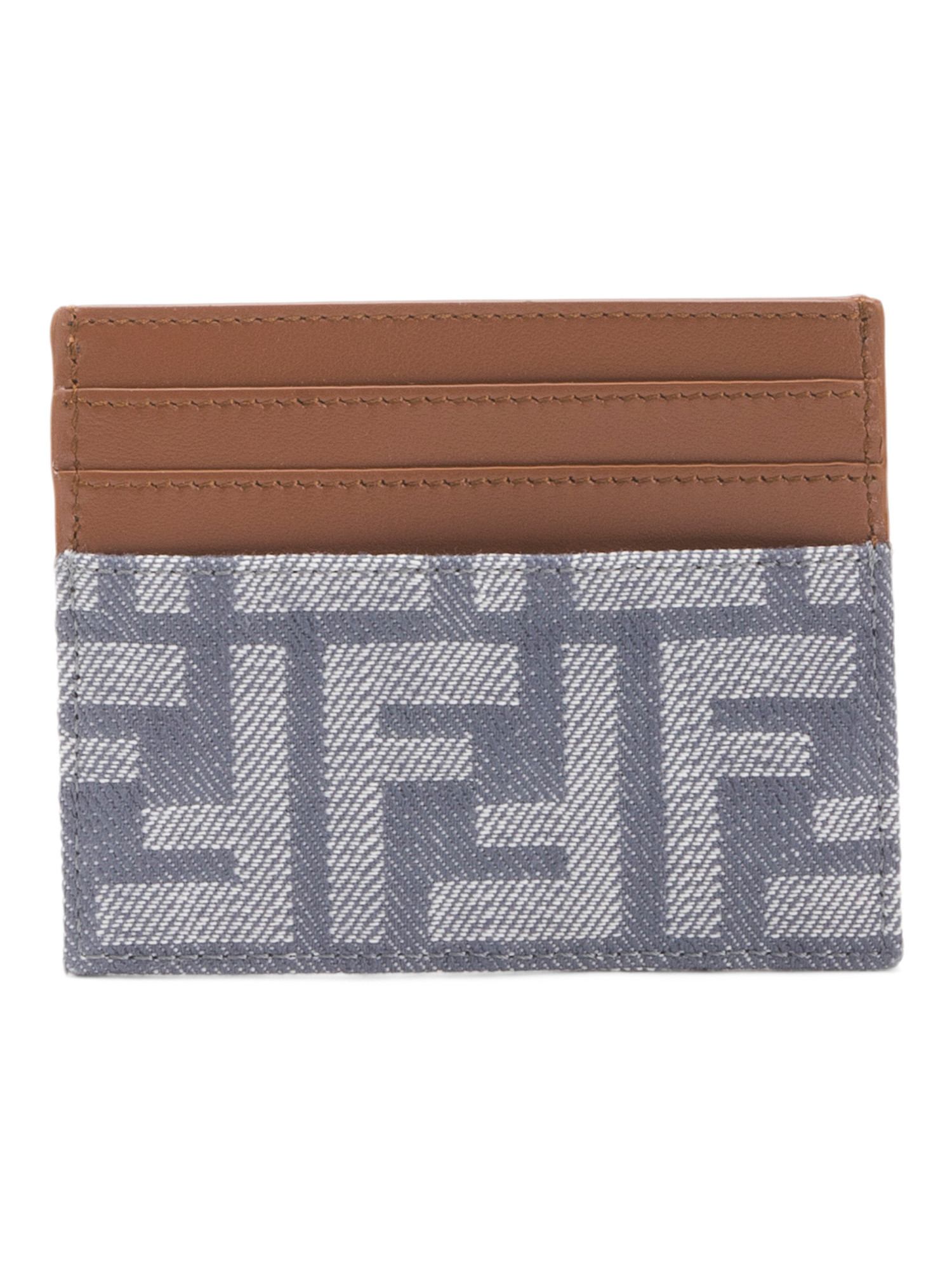 Made In Italy Leather And Denim Jaquard Card Case | TJ Maxx
