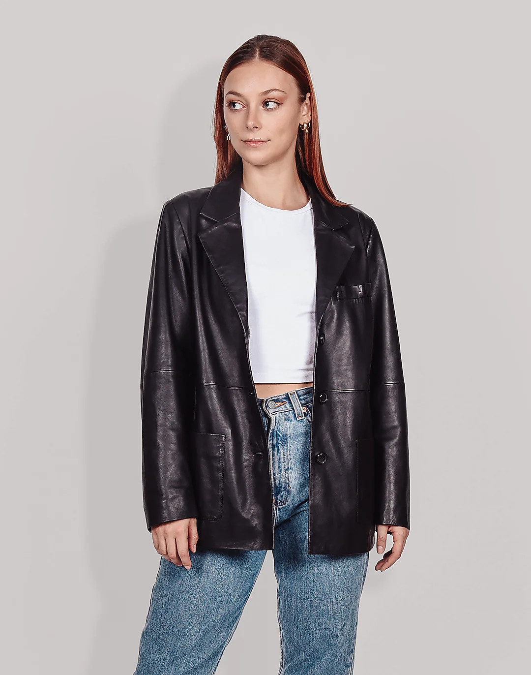 HYER GOODS Deadstock Leather Blazer | Madewell