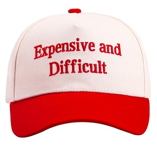 Expensive and Difficult Hat - Funny Trucker Hats for Women Red Baseball Cap | Amazon (US)