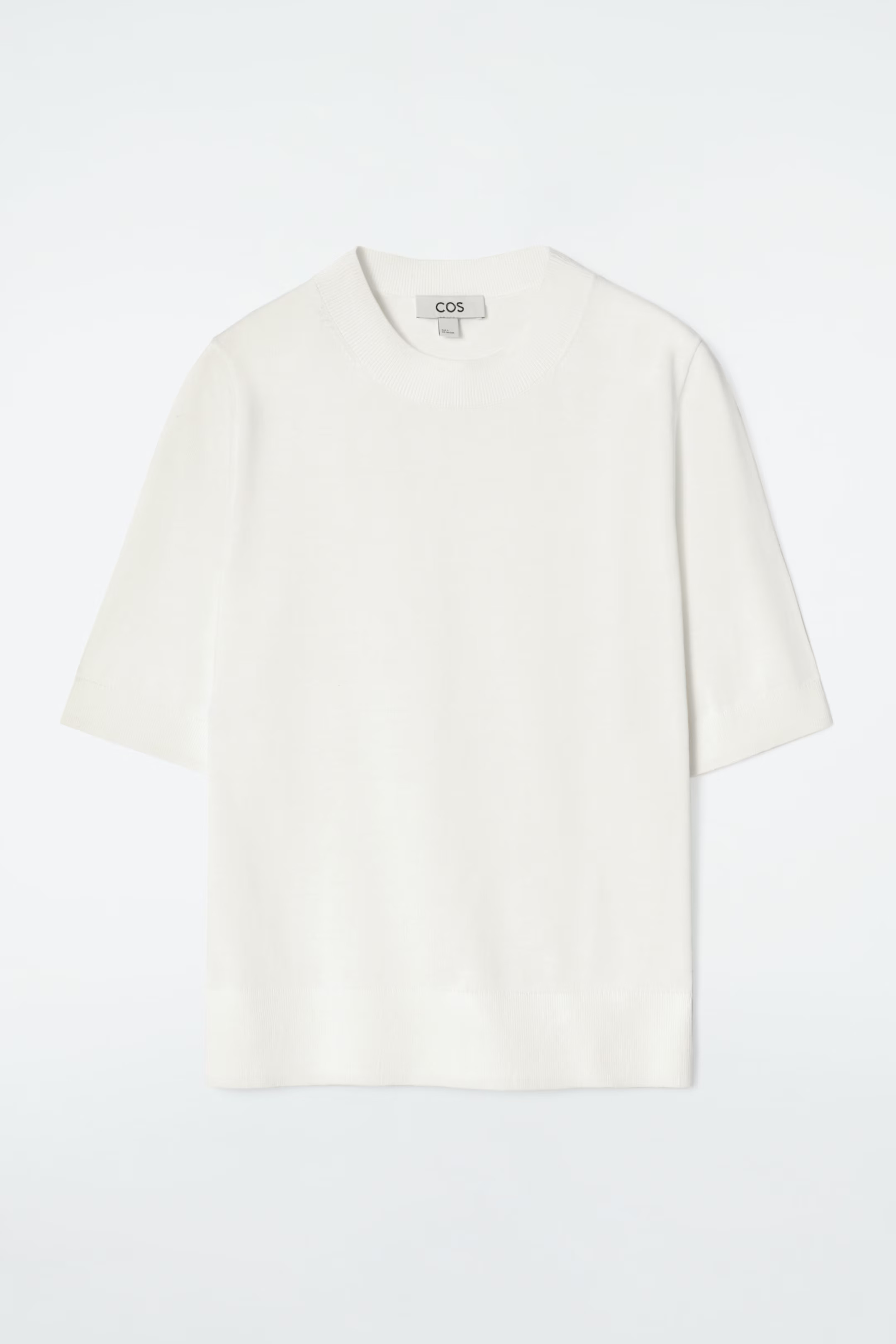 REGULAR KNITTED T-SHIRT - OFF-WHITE | COS (EU)