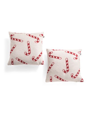 Made In Portugal 2pk 20x20 Candy Cane Pillows | TJ Maxx