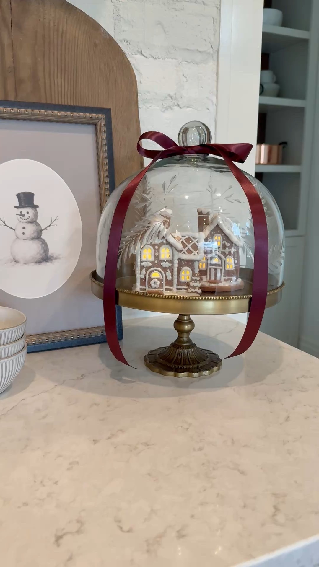 Stunning brass cake stand with etched glass dome 

#LTKHome #LTKSeasonal #LTKHoliday