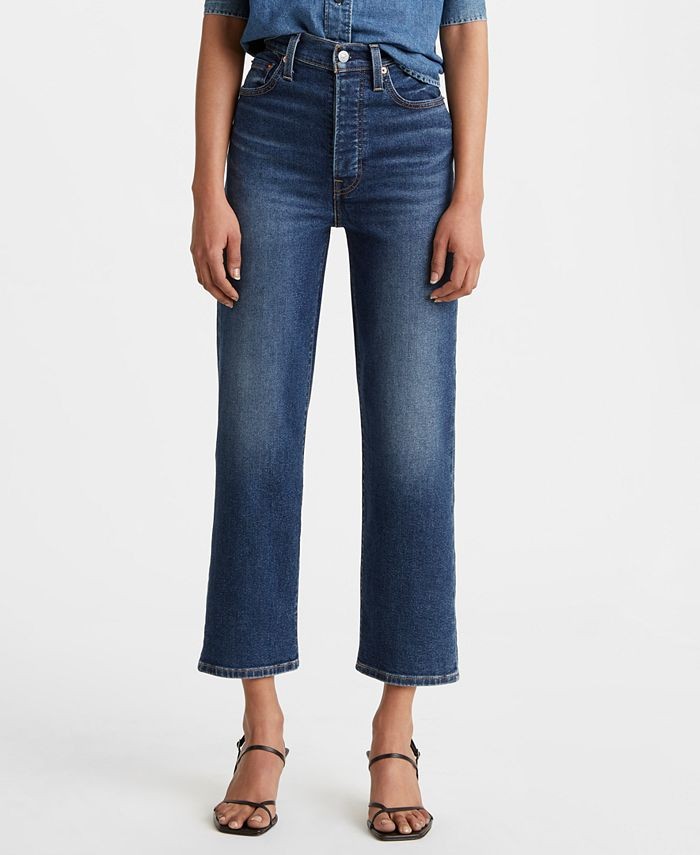 Ribcage Straight-Leg Ankle Jeans | Macys (US)