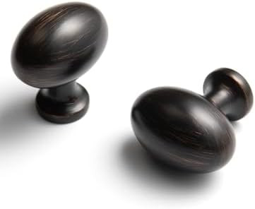 BEILEIOU Oval Oil Rubbed Bronze Cabinet Knobs, Zinc Alloy for Drawer Knobs for Dresser Cupboard W... | Amazon (US)