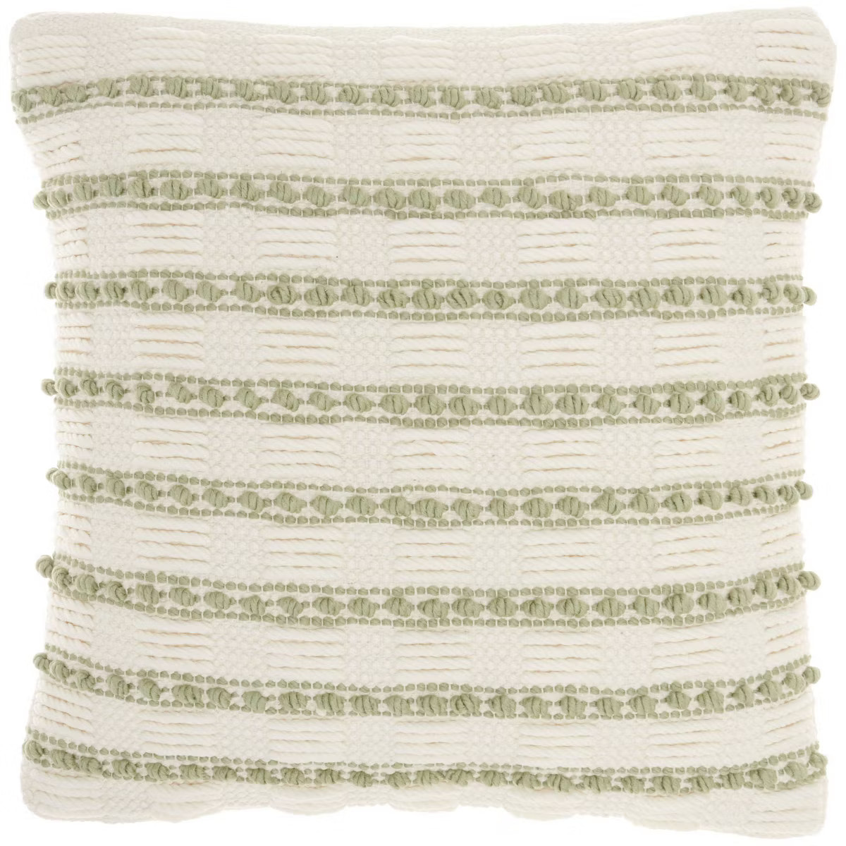 18"x18" Life Styles Woven Lines and Dots Square Throw Pillow Sage - Mina Victory | Target