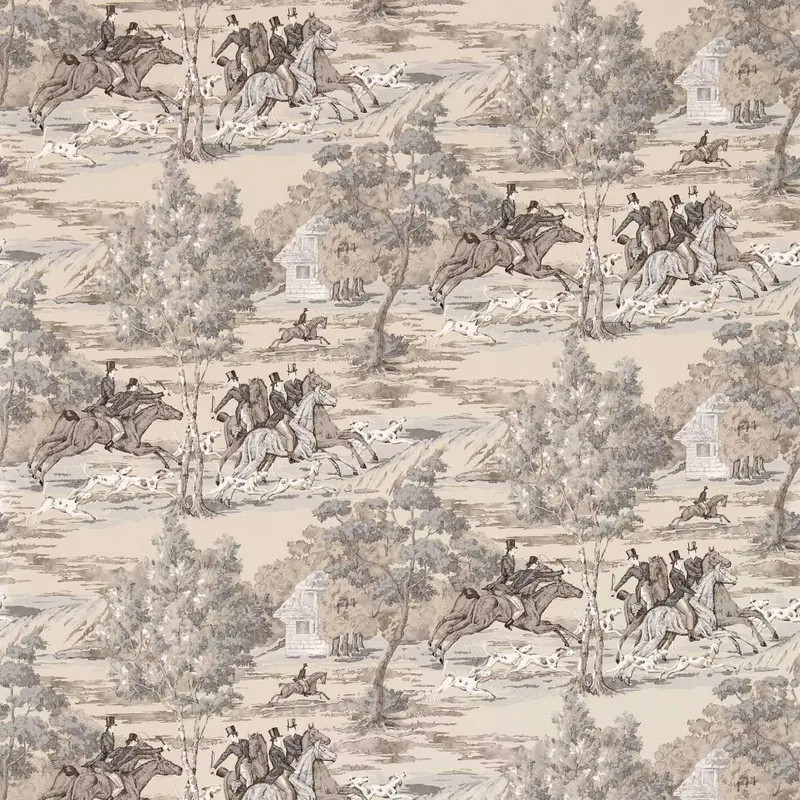 Tally Ho Wallpaper - Light Pink - Sample | Chairish