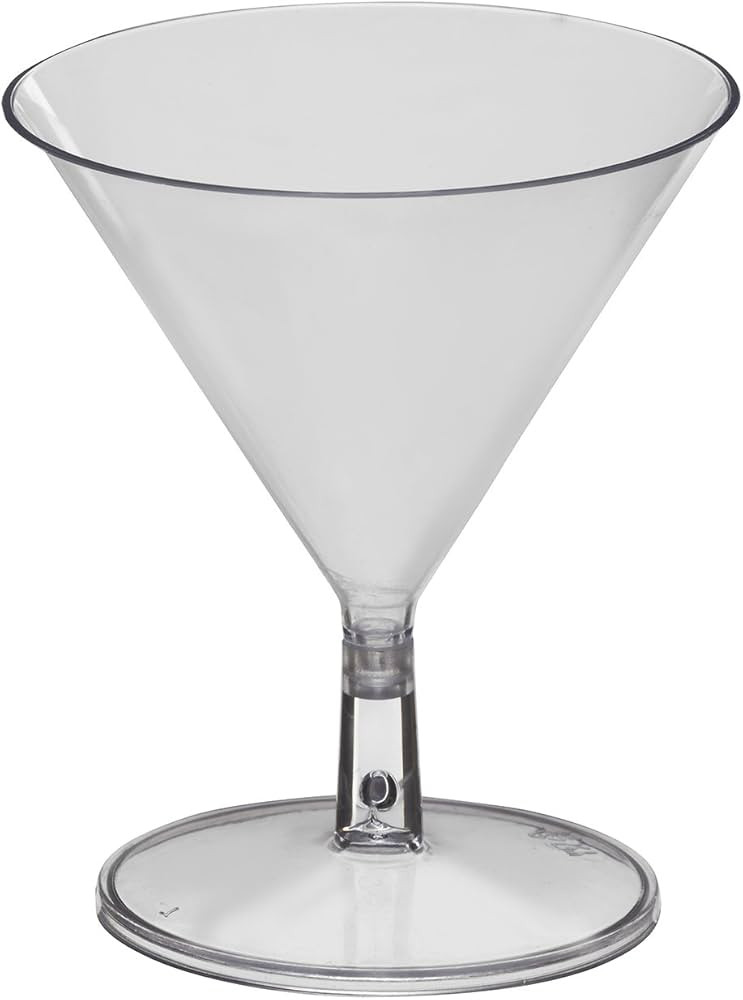 Party Essentials Miniware Hard Plastic 2 Oz. Martini Mini Glasses, Mini Martini Glasses, Pack of ... | Amazon (US)