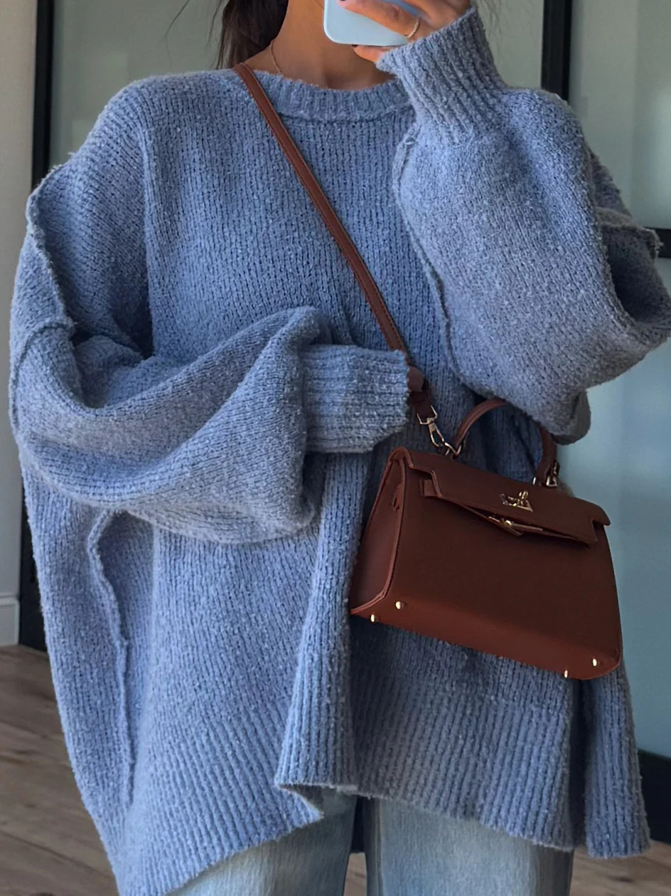 Lev Textured Sweater | Cornflower Blue | +Plus Available | Shop Talulah