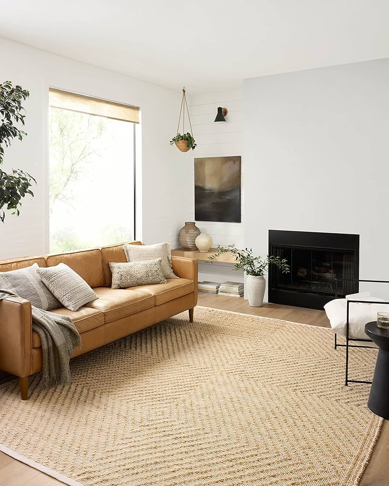 Loloi Angela Rose x Loloi Colton Collection CON-04 Natural/Ivory 9'-0" x 12'-0" Area Rug | Amazon (US)