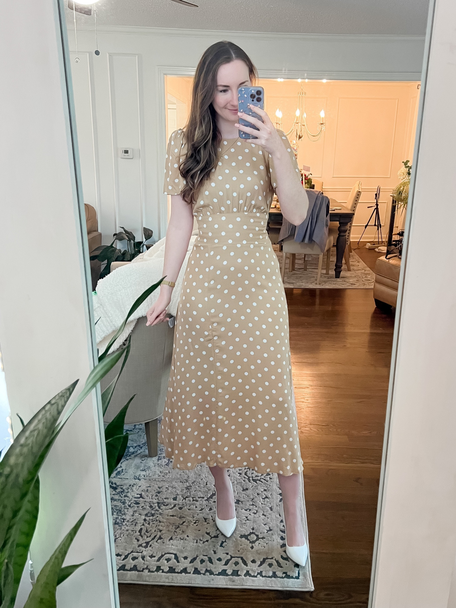 Modest summer work dress, church dress
I’m wearing a nude bodysuit underneath to cover the open back, size small, linked.
Color is mocha
Dress is size small 

#LTKworkwear #LTKstyletip #LTKSeasonal