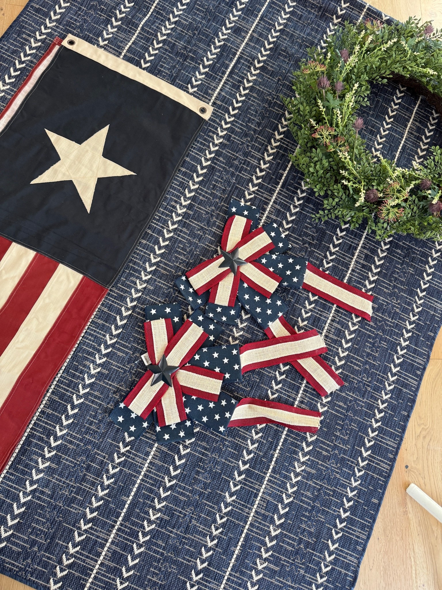 Memorial Day details. I used zip ties to hang the burlap bows. Love how easy this was to setup! We’ll leave these up through the 4th of July.

#LTKSeasonal #LTKHome #LTKdayinmylife