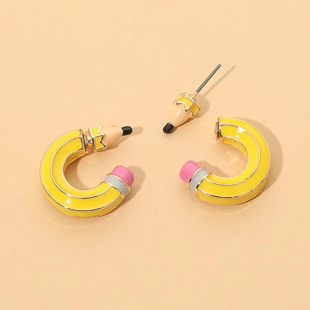 Enamel Pencil Hoop Earrings | Shop Simon