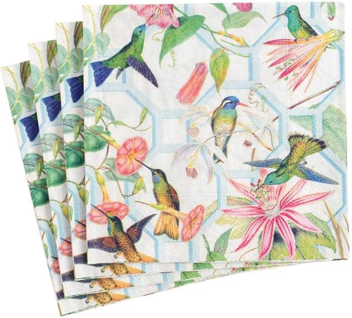 Caspari Hummingbird Trellis Paper Cocktail Napkins - 20 Per Package | Amazon (US)