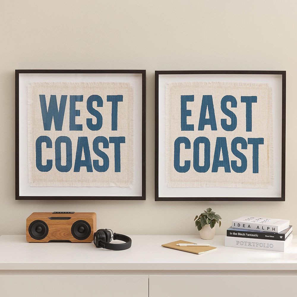 East Coast & West Coast Framed Wall Art | Pottery Barn Teen