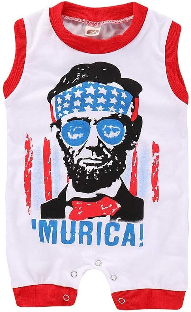 Amazon.com: Baby Boys 4th of July Romper Bodysuit Infant Sleeveless One Piece Jumpsuit Summer US ... | Amazon (US)