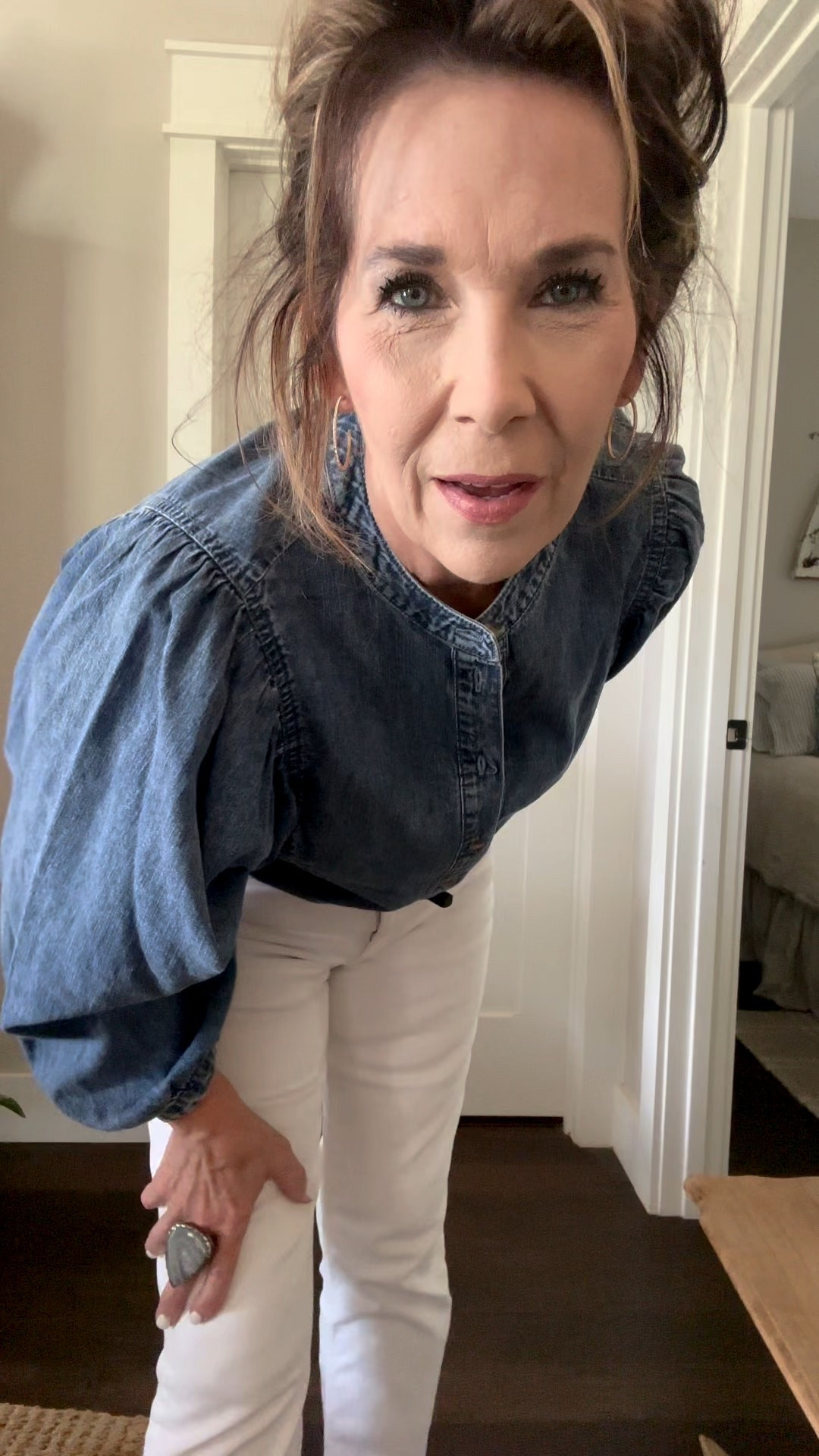 I just got the cutest denim shirt just in time for fall and cooler weather.

This adorable button up, blouson sleeve denim top is a recent Walmart find and is only $24!!

It is perfect for work wear, out to dinner, lunch with girlfriends, etc.

Pair it with jeans, khaki pants, or even a skirt to dress it up. 

They will sell out quickly so grab one while you can. 

Fits true to size. 


#LTKFindsUnder50 #LTKOver40 #LTKWorkwear