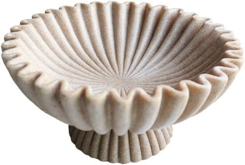 10" Large Decorative Bowl decor, Scalloped Bowls for Modern Home Decor,Ruffle Decor,Stylish Key B... | Amazon (US)