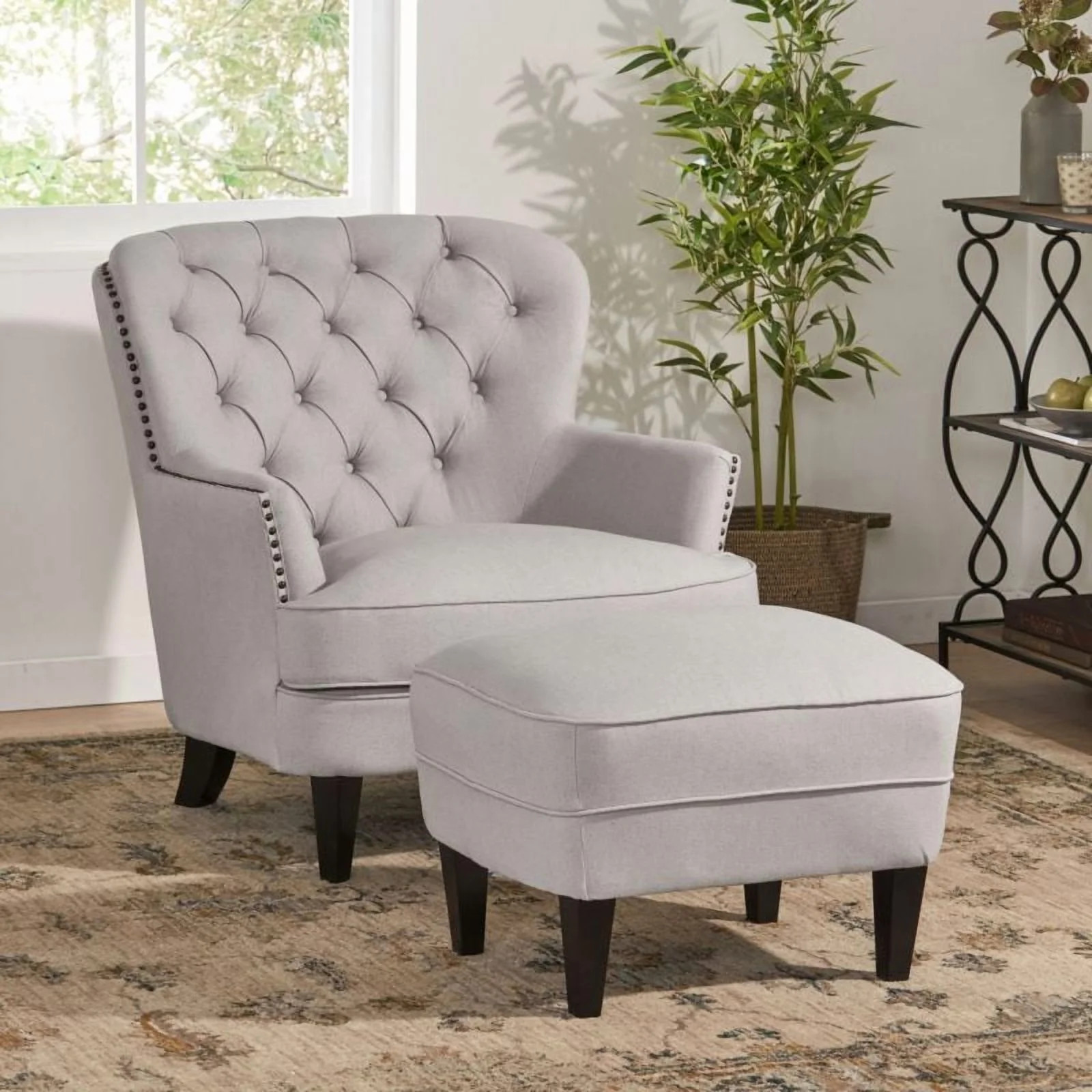Modern Low Back White Upholstered Accent Armchair with Gold Metal Legs & Rubberwood Frame, Chic W... | Walmart (US)