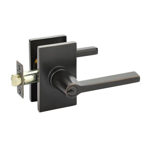 Helios Keyed (Entry) Door Lever with Rosette | Wayfair North America