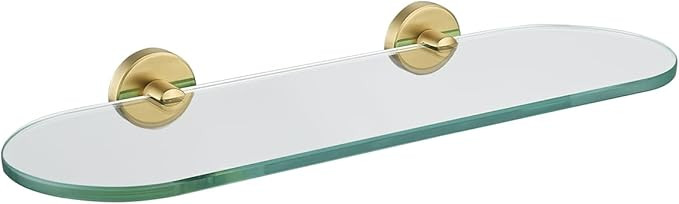 JQK Bathroom Glass Shelf Gold, Tempered Glass Shower Storage 16 by 5 inches, 304 Stainless Steel ... | Amazon (US)