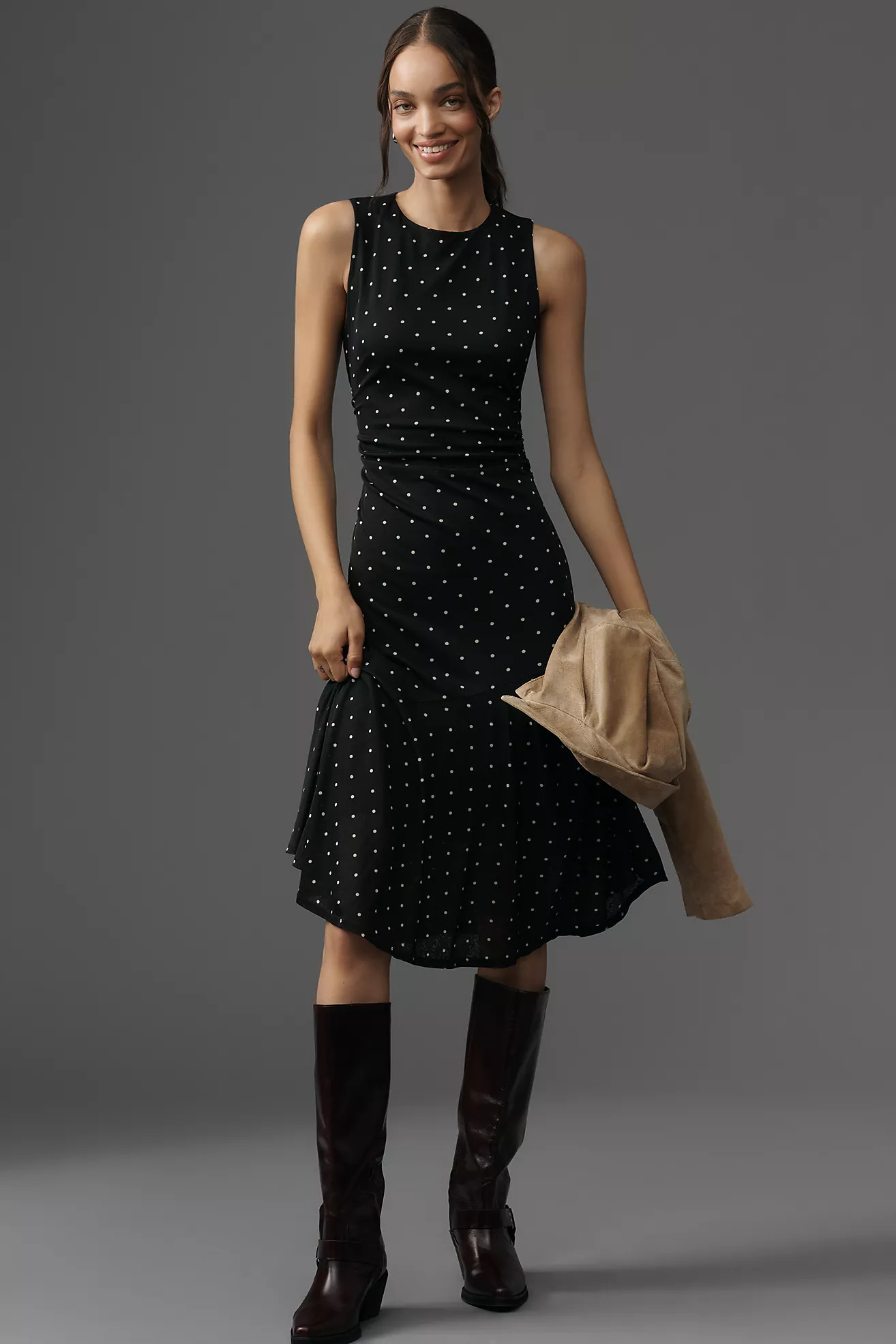 Rails Daija Sleeveless Polka Dot Midi Dres | Anthropologie (US)