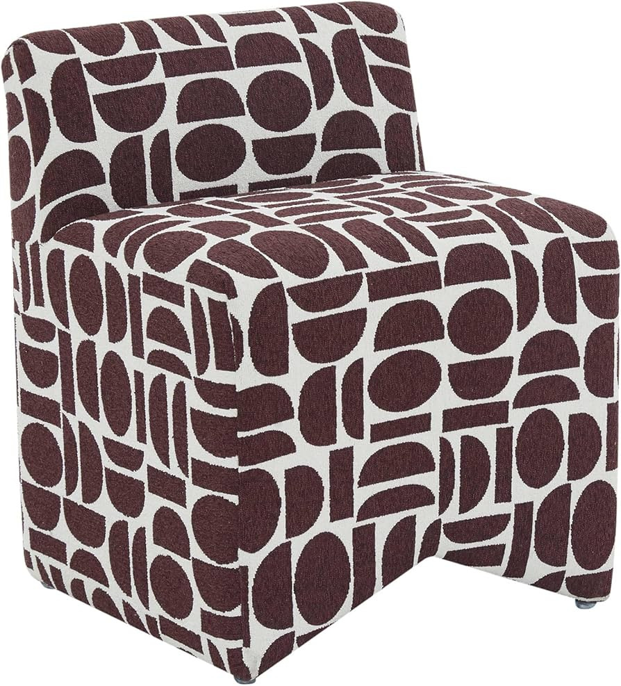 Tov Furniture Pippa Merlot Geometric Jacquard Weave Stool | Amazon (US)