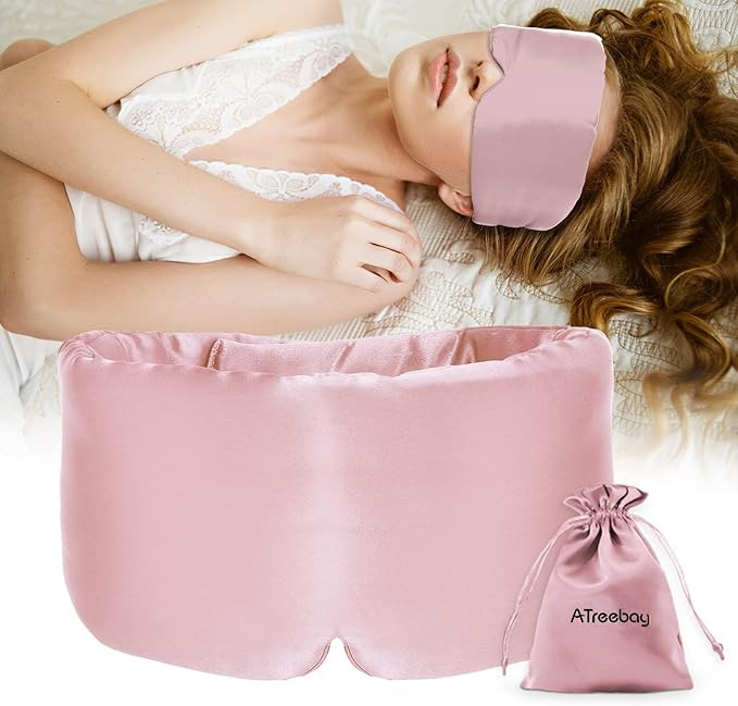 Silk Sleep Mask for Women Men, Mulberry Silk Eye Sleeping Mask & Blindfold with Adjustable Velcro... | Amazon (US)