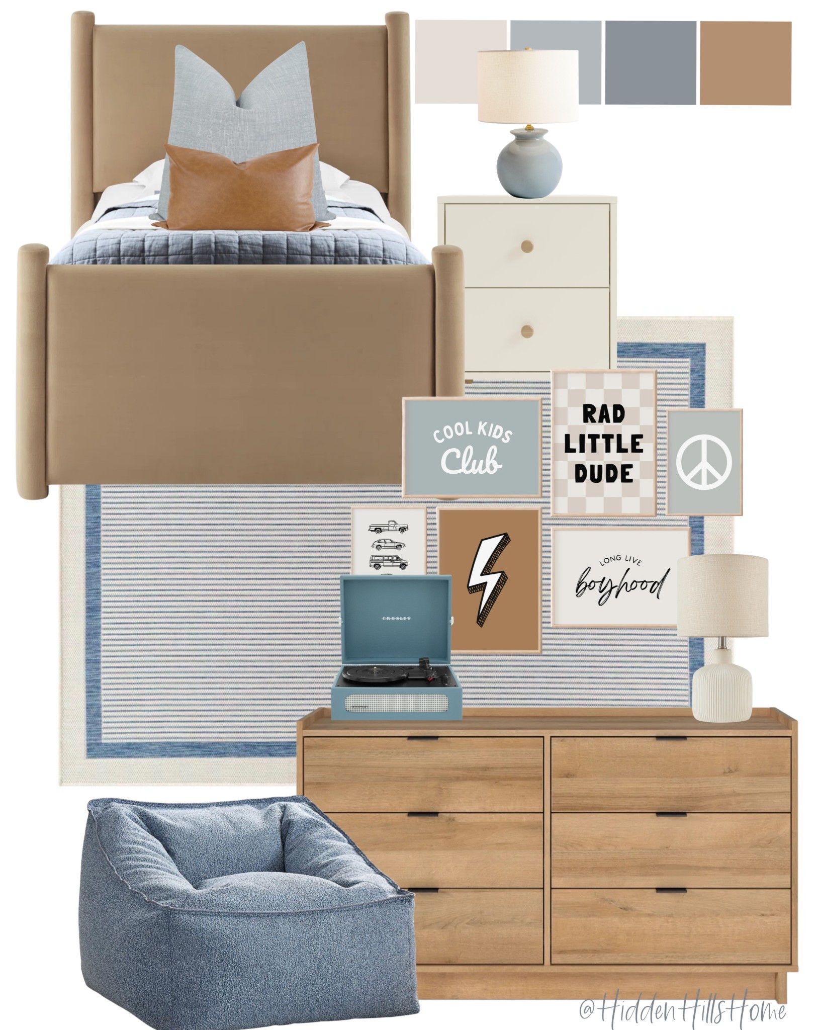 Boys bedroom decor ideas, boys room mood board, home decor, blue and tan kids bedroom inspiration, kids bed, twin bed, nightstands 

#LTKSaleAlert #LTKHome #LTKKids
