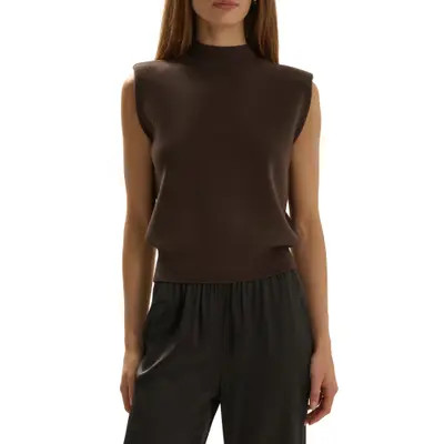 Favorite Daughter The Whitney Sleeveless Knit Crop Top in Tobacco at Nordstrom, Size Large | Nordstrom